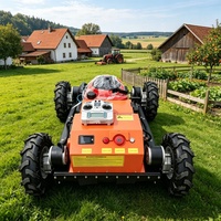 Mini tondeuse à essence sur roues télécommandée, robot rotatif à 360 degrés, hauteur réglable, fonctionnement silencieux pour le désherbage des jardins de thé