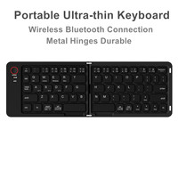 Keyboard Mini Portabel Universal 66 Tombol untuk Tablet Bluetooth Remote Work Nirkabel Dapat Dilipat Anti Ghosting Ringan untuk iPad