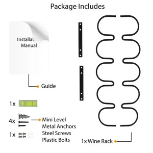 Modern Wall-Mounted Metal <strong>Wine</strong> <strong>Rack</strong> with <strong>Under</strong>-<strong>Cabinet</strong> Organizer for 5 Bottles for Liquor or <strong>Wine</strong> <strong>Storage</strong> - Product Image 5