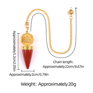 Nouveau pendule en pierre à motif rétro en or et chaîne Syn.Blue <span class=keywords><strong>Goldstone</strong></span> pour la divination hypnose guérison âme sorcellerie - Product Image 2