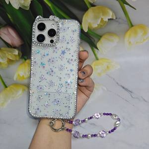 Custodia <span class=keywords><strong>per</strong></span> Cellulare in TPU con Design Floreale Dipinto Compatibile con iPhone 16 Pro 17 AIR con Cordino - Product Image 4