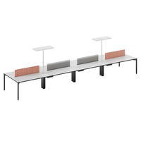 Desain Modern 8 10 tempat duduk Convertible Coworking Workstation Furniture harga grosir disediakan dengan staf ruang terbuka yang dapat diperpanjang