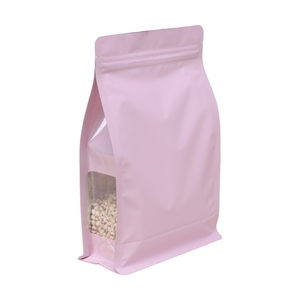 Plastic Ziplock Flat Bottom Bag <strong>Snack</strong> Food <strong>Packaging</strong> Stand up Nuts Pouch Zipper Coffee Bean Bags With Side Transparent Window - Product Image 2