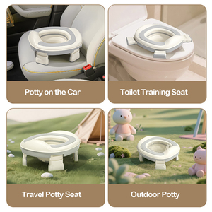 Pot de <span class=keywords><strong>toilette</strong></span> portable pour enfants en voyage, siège d'apprentissage de la propreté pliable avec pieds antidérapants et sac de rangement - Product Image 2