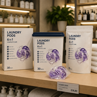 10g Capsules jetables à 6 compartiments, sans danger pour les bébés |   Écologique Hypoallergénique |   5 liquides + 1 solide |   OEM de vêtements