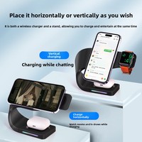 Station de charge sans fil magnétique en plastique quatre-en-un, chargeur rapide 10W, cadeau d'entreprise pour les clients