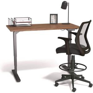 Taburete de dibujo Alera Wessex con respaldo de malla, altura de asiento ajustable, con anillo de soporte para los pies, soporta 275 lb, silla de espuma y tela negra - Product Image 5