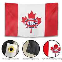 Drapeau de hockey des Canadiens de Montréal en gros, bannière double face en polyester pour supporters de l'équipe sportive, pour les fans, la salle de sport, la maison et la décoration extérieure