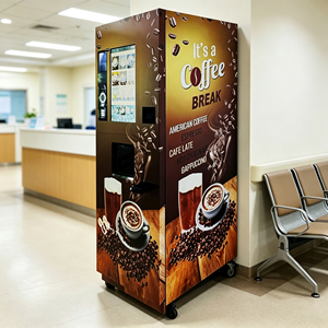 ตู้จำหน่ายสินค้าอัตโนมัติเชิงพาณิชย์ เครื่องชงกาแฟอัจฉริยะแบบหุ่นยนต์ 4G Wifi บริการตนเอง เครื่องจ่ายกาแฟเอสเพรสโซ - Product Image 1