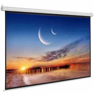 Matte White Electric Screen HD 3D Motorized Projector Projection Screens With Remote Control