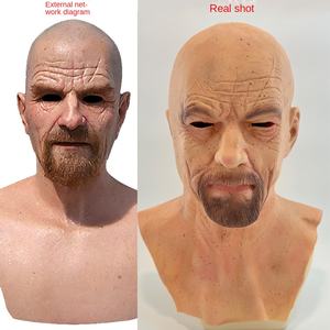 H4 Amerikanisches <span class=keywords><strong>Drama</strong></span> Breaking Bad Alte Weiße Maske Glatzköpfiger Alter Mann Latex-Kopfbedeckung für Halloween & Weihnachten Cosplay Lustige Party-Masken - Product Image 1