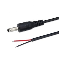 Cable Pigtail Industrial de Cobre PVC con Conector DC de 90 Grados (5.5x2.1mm, 5.5x2.5mm, 1.35x3.5mm) a Extremo Abierto