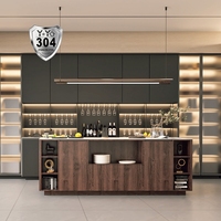 Solution tout-en-un directe d'usine : îlot de cuisine en acier inoxydable 304 résistant aux rayures, armoire de cuisine pour la maison