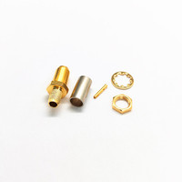 Conector RF SMA Hembra Chapado en Oro para Cable Coaxial RG58 de 50 Ohmios