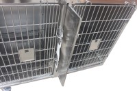 Cages pour animaux de compagnie (chats, chiens) en acier inoxydable 304, à motif solide et fermeture à bouton, pour usage vétérinaire