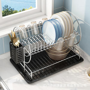 Égouttoir à vaisselle carré Najia avec plateau, pour comptoir, compatible lave-vaisselle, sans installation requise - Product Image 4