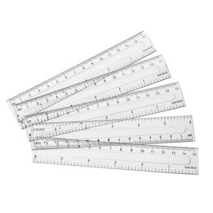 Règle en plastique transparente de marquage avec logo personnalisé, 15 cm, 20 cm, 30 cm, pouce, centimètre - Product Image 1