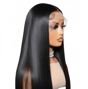 Pelucas de Cabello Humano Virgen Indio de 14 Pulgadas con Frente de Encaje HD, Lisas, Pre-Desplumadas, con Cutícula Alineada, 13X4 - Product Image 4