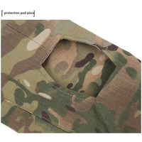 ESDY Combinaison Tactique Unisexe Camouflage de Chasse avec Coudières et Genouillères Anti-Statique Imperméable Respirante Polyester/Coton