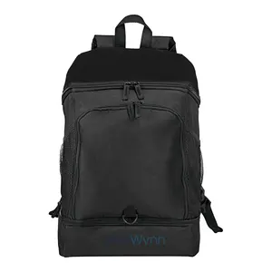 Custom Fashion Best Outdoor Sport Big 600D Polyester Men Travel Backpack With Dual Zippers