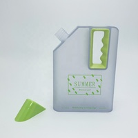 Bouteille d'eau A5 plate réutilisable, 1 pièce, à la mode, avec logo personnalisé, portable et créatif, de forme carrée, pour notebook, en plastique