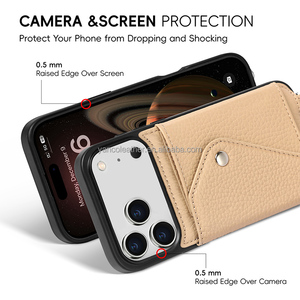 2025 nouveau produit en stock étui de téléphone à bandoulière en cuir véritable de luxe avec lanière pour 17 Pro Max - Product Image 6