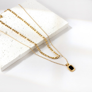 French Retro Stainless Steel Pendant <b>Necklace</b> With Star Pattern For Women Gift Jewelry - Product Image 2