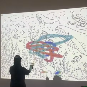Sergi lazer spreyli interaktif duvar projeksiyonu, hava kontrollü dokunmatik duvar çizimi, interaktif projektör oyunları, müze - Product Image 2