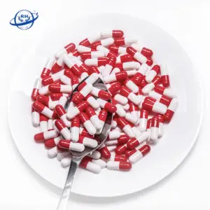 Cápsulas de gelatina vacías, color rojo y blanco, alta calidad, tamaño 0