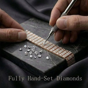 Montres automatiques Hip Hop Iced Out VVS1 Moissanite de haute qualité, très demandées, testées au diamant, boîtier de <span class=keywords><strong>montre</strong></span> en diamant - Product Image 4