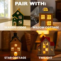 Lampe à bougie en céramique Seaside Lodge Tealight Green Yellow, diffuseur d'arômes, lumière du jour et de la nuit, décoration intérieure, ornement pour la maison