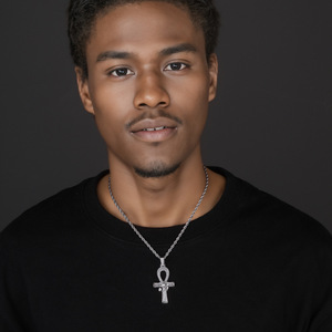 Collier Pendentif <span class=keywords><strong>Ankh</strong></span> en Laiton Micro-Pavé avec Zircon Cubique et Chaîne en Acier Inoxydable <span class=keywords><strong>de</strong></span> 3 mm, Style Hip Hop - Product Image 3