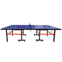 Table de ping-pong pliable 12 mm avec roulettes, personnalisable (logo et couleur), pour divertissement intérieur, directement de l'usine