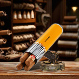 JIFENG JF-030専門メーカーサプライヤー3-4葉巻カスタム金属旅行葉巻アルミチューブ湿度計付き - Product Image 3