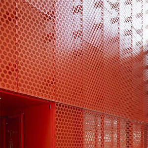 Ốp nhôm màu đỏ hiện đại với thiết kế đục lỗ cho nhà hàng khách sạn biệt thự trang trí kiến trúc - Product Image 1