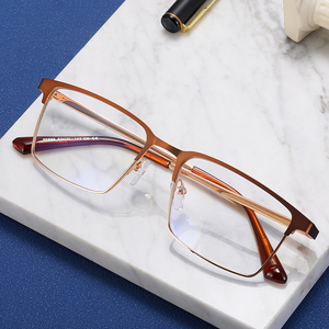 Nouveaux hommes lunettes optiques lentilles <span class=keywords><strong>de</strong></span> Prescription myopie lunettes <span class=keywords><strong>de</strong></span> lecture femmes lumière bleue bloquant ordinateur métal lunettes cadre - Product Image 2