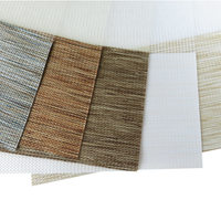 Stores zébrés intégrés en gros, tissu double couche, imperméable, écologique, polyester, lin, tissu doux, occultant, flexibilité libre