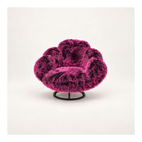 Fauteuil pivotant moderne en fausse fourrure, fauteuil d'appoint, canapé individuel à pattes d'ours pour salon, coin lecture