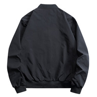 Blouson aviateur noir classique pour homme, tenue de bureau avec col de base-ball
