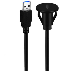 <b>Usb</b> 3.0 Am To Type <b>C</b> Female Panel Mount <b>Adapter</b> Cable For Car Dashboard - Product Image 3