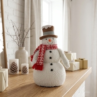 Grandes décorations amusantes sur le thème de Noël en forme de bonhomme de neige marron, vente en gros, Adornos De Navidad
