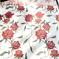 Kertas Pembungkus Bunga Bermotif SINOWRAP Matte, Pembungkus Buket Minimalis Mewah untuk Florist