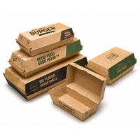 Boîtes à hamburgers en carton ondulé personnalisées avec logo pour l'emballage de restauration rapide à emporter