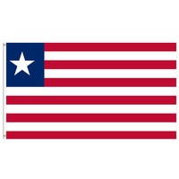 Les fabricants chinois fournissent des drapeaux nationaux de 3x5 pieds, drapeau du Libéria en gros de haute qualité