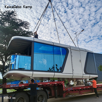 Kawagebo Kamp 8.5m Espace commercial de luxe moderne Maison capsule Chambre préfabriquée École en plein air Parc Salle de bain Villa