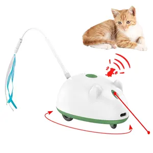 Übungs spiel Laser Cat Mäuse Toy Feather USB Wireless Hide Mouse Quietschend Smart Electronic Automatic Interactive für Innen katzen