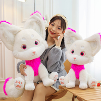 Peluche douce de haute qualité, jouet en peluche renard des neiges d'hiver avec accents roses, rembourrage en coton PP pour la sécurité des enfants et compagnon de sommeil