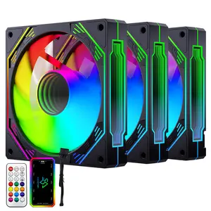 SNOWMAN Wholesale OEM Customized Computer Ventilador 120mm Fan PC RGB Case Fan 120mm With RGB Remote Control Fan Pc 120