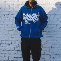 Sweat à Capuche Entièrement Zippé pour Homme, Personnalisable avec Logo en Gros, Broderie, Imprimé Graphique ou Uni, Type Veste ou Blouson