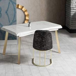 Mesa de Comedor Moderna Europea con Tapa de Mármol, Patas de Metal, Rectangular, Extensible, Muebles para Comedor, Rosse Turquía - Product Image 4